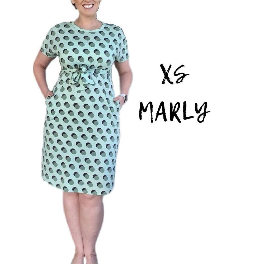 NWT XS Marly dress with pockets, Sz 2-4, Mint & Green, LuLaRoe